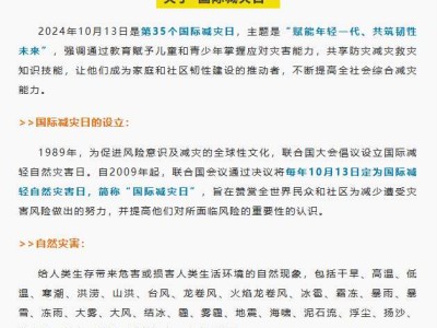 第35个国际减灾日来了，这份防灾知识请收好！